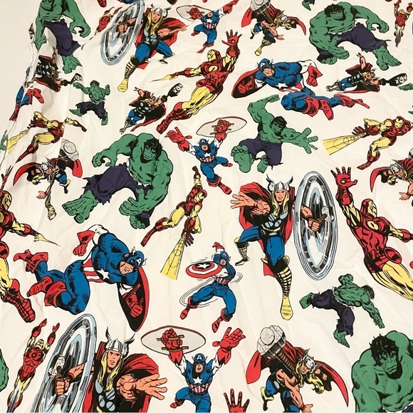 Pottery Barn Kids Marvel Comics Hero Twin Flat Sheet Hulk Captain America - Picture 4 of 16